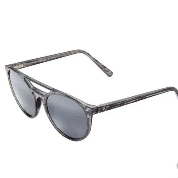 MAUI JIM Polarized "ah Dang!" Aviator Sunglasses in Matte Grey/Grey